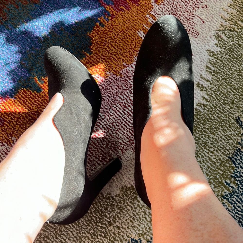 Italian suede black booties